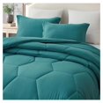 thumbnail image 3 of saney Teal Comforter Set Size 2-Piece Fluffy Soft Lightweight Bedding Honeycomb Geometric Quilted Stone-Washed Microfiber Comforter Set for All Season, 3 of 8