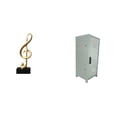 thumbnail image 1 of Lipstore Sculpture de Note de Musique Bac de Rangement pour Figurines de Bureau Mini Armoire en Résine Métal Organisateur avec Compartiments Verrouillables Adapté pour Étagère de Bureau à Domicile, 1 of 8