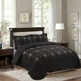 thumbnail image 1 of MarCielo Ensemble de Courtepointe Brodée 3 Pcs, Format Grand Lit, Noir, 1 of 1