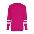 thumbnail image 6 of Womens Long Sleeve Tops Color Block Striped Trendy Casual Crew Neck Tee Shirt Loose Pullover Spring Fall Clothes (2XL, Hot Pink), 6 of 7