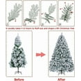 thumbnail image 6 of 7.5FT Pre-lit Artificial Christmas Tree with Incandescent Warm White Lights, Snow Flocked Full Prelighted Xmas Tree W/820 Branch Tips, 250 Incandescent Lights & Foldable Stand, Suitable for Family, 6 of 7