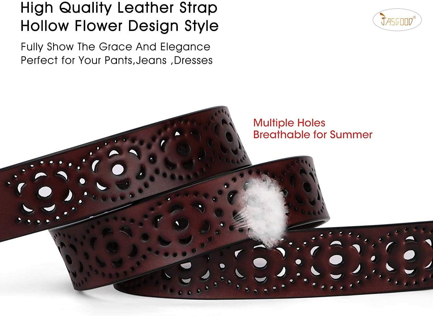 1515 Leather Belt For Women Hollow Flower Jeans Pants Women main image 4