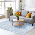 thumbnail image 2 of Mainstays Blue Feather Faux Fur Scalloped Indoor Area Rug, 5'x7', 2 of 8