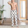 thumbnail image 5 of Uemuo Dachshund Dog Puppy Pattern Men's Wide Leg Palazzo Lounge Pants with Pockets Light Weight Loose Comfy Casual Pajama Pants-XX-Large, 5 of 9