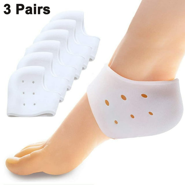 3 pares de taloneras transpirables para fascitis plantar, almohadillas para el talón ideales para aliviar el dolor de talón, curar talones secos y agrietados, tendinitis de Aquiles, para hombres y