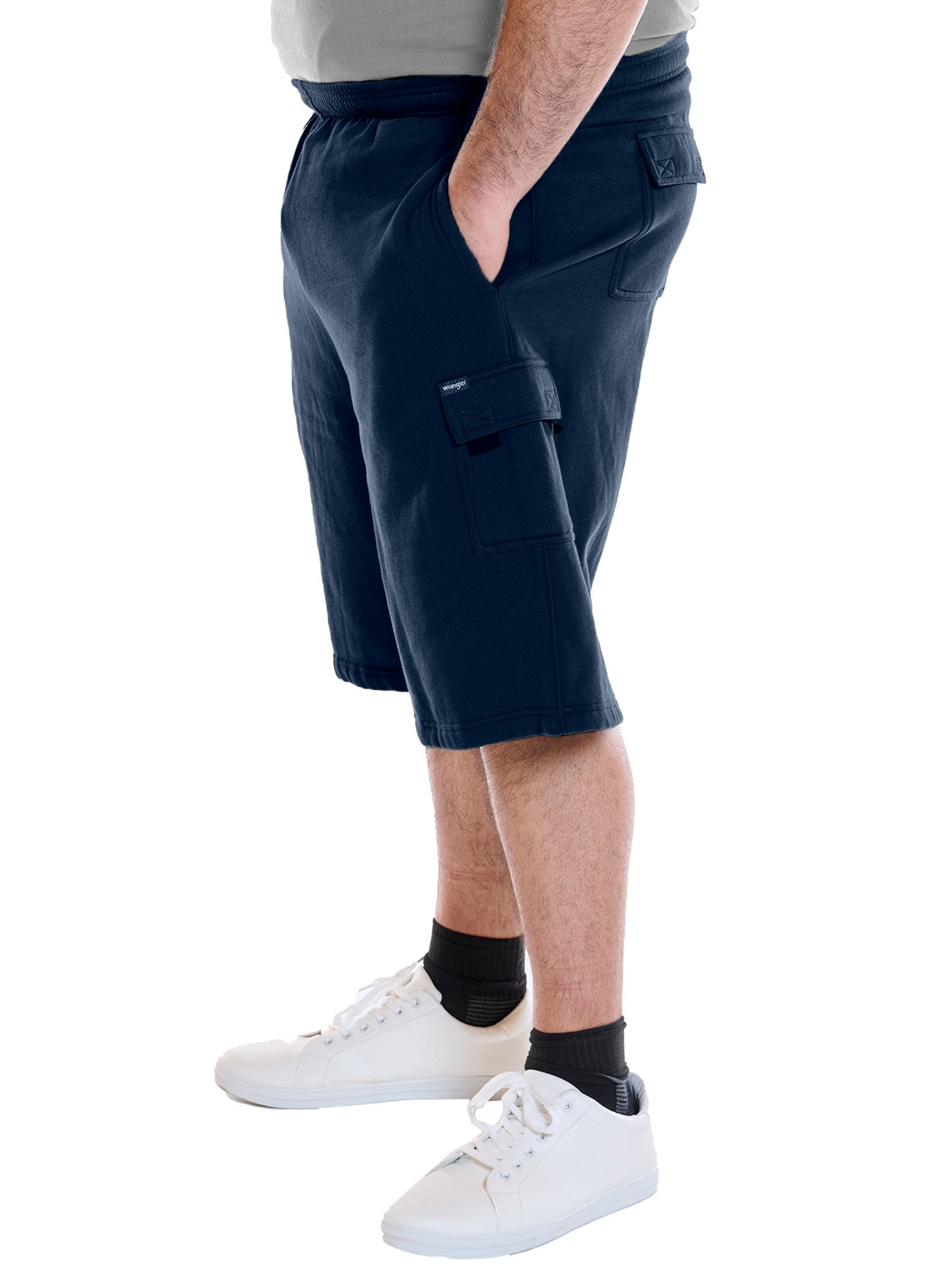 Wrangler Men’s Big and Tall Cargo Fleece Shorts, 10” Inseam, Sizes 1XL-6XL
