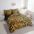 thumbnail image 3 of Homewish Teens Female Men Women Leopard Print Bedding Comforter Set 7pcs,Jungle Animal Queen Bedding Sets Super Cozy,Woodland Wildlife Print Queen Sheet Sets,Lightweight Room Decor,Reversible, 3 of 8