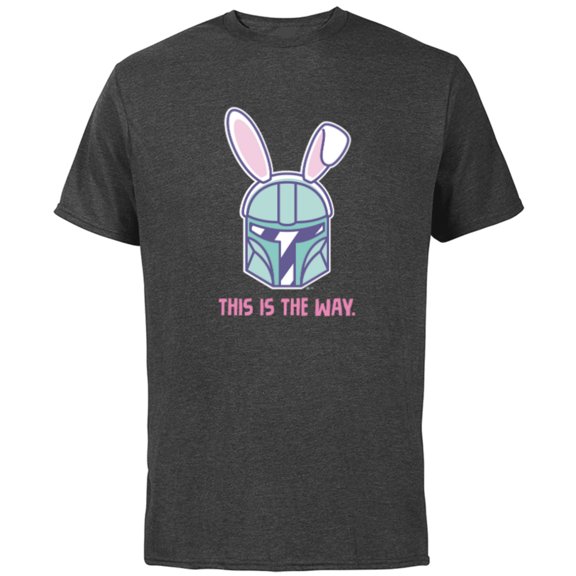 Star Wars The Mandalorian Easter Bunny Ears This is the Way - Short Sleeve Cotton T-Shirt for Adults - Customized-Charcoal