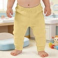 thumbnail image 2 of LIJCC Baby Pants Boys Girls Pull-on Sweatpants Infant Elastic Jogger Pants Toddler Pure Cotton Basic Solid Athletic School Trousers(Yellow,0-3 Months), 2 of 4