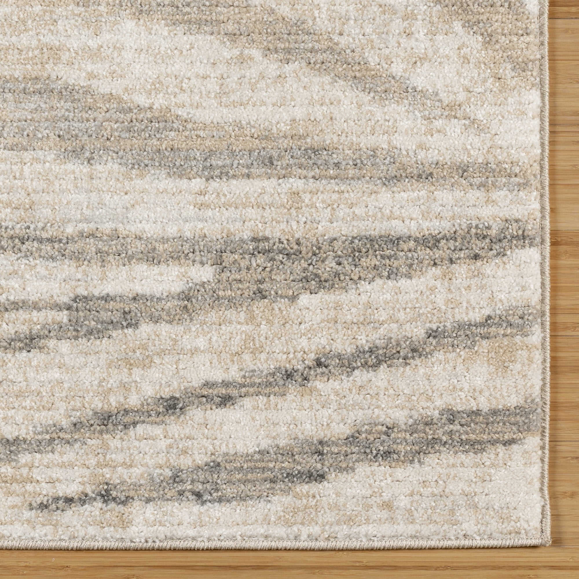 Gertmenian Winsor Harar Modern Striped Gray Cream Area Rug, 9x13
