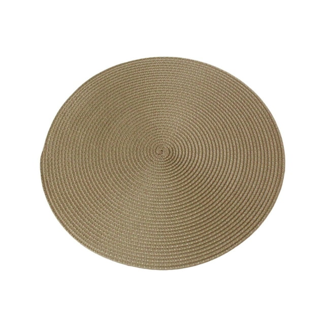 Guardoinrt Odorless Placemats For Fresh And Inviting Dining Space PP Round Placemats Table Mats Place Mats Lightweight Easy To Care khaki 1Set