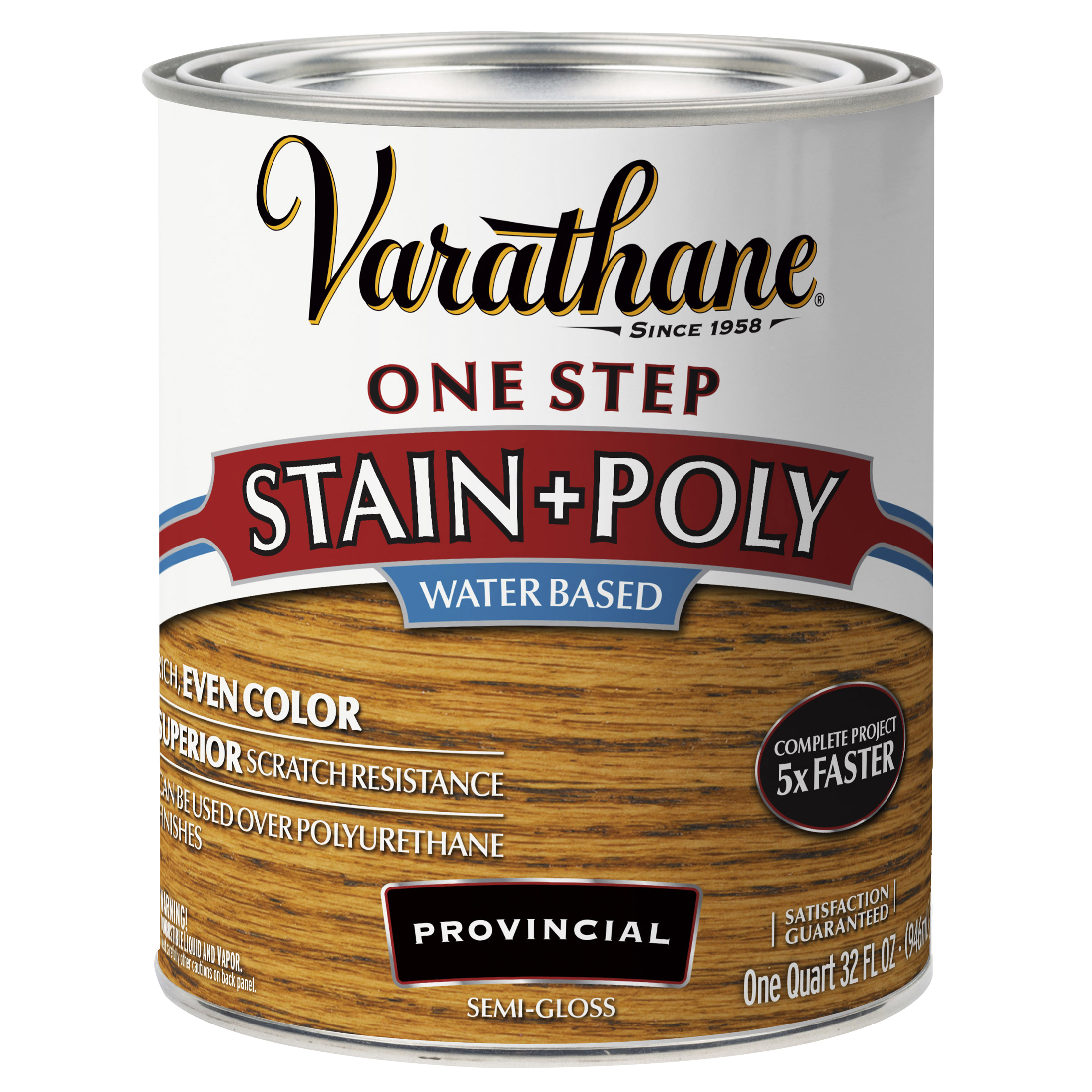 2 Pack, Provincial, Varathane Stain + Polyurethane Water-Based, Semi-Gloss -336359, Quart