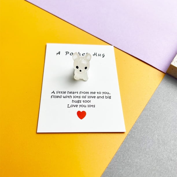 Bonita Tarjeta de Bolsillo de Resina con Forma de Perrito Pequeño, Tarjeta de Regalo Decorativa.