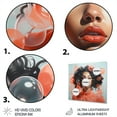 thumbnail image 3 of Designart "Portrait of a Gumbubble Girl" Fashion Metal Art Living Room, 3 of 5