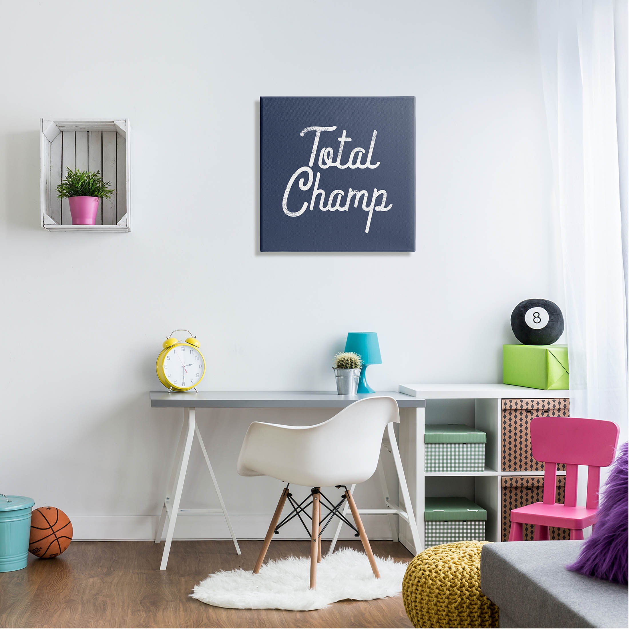 Stupell Industries Total Champ Vintage Phrase Graphic Art Gallery Wrapped Canvas Print Wall Art, Design by Lil' Rue