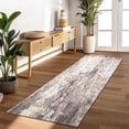 thumbnail image 1 of Modern Abstract Runner Rug – Washable, Non-Slip, Non-Shedding, Low Pile Accent Carpet for Kitchen, Hallway, Bedroom, Laundry – Mark Resistant, Collapsible – Brown, 2x6ft (61x183cm), USA Stock, 1 of 7