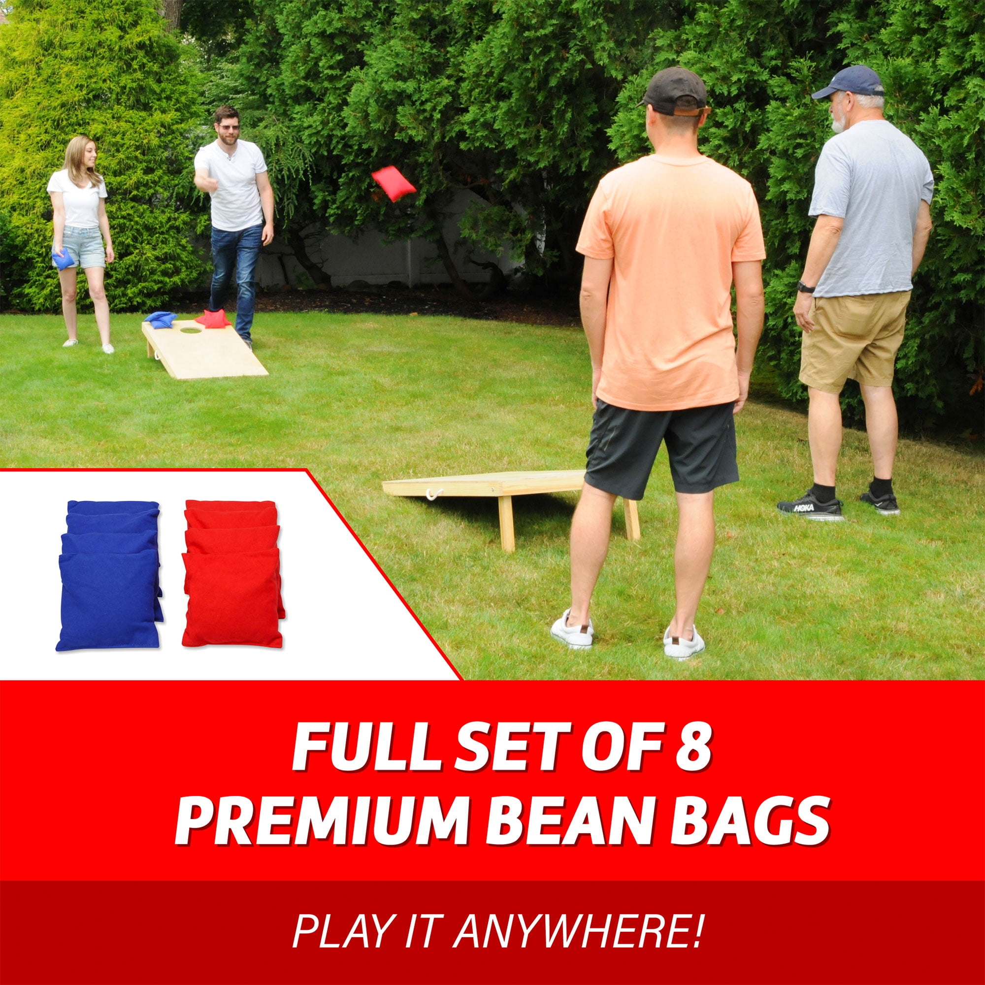 Driveway Games Regulation Size 4ft x 2ft Wood Cornhole Game w/ All Weather Bean Bags