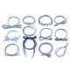 thumbnail image 1 of GOOHOCHY 12 gomas elásticas para el pelo para coletas de pelo rizado en diferentes estilos (azul claro), 1 of 8