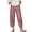 Pink, variant on Womens Summer Pants For Women Wide Leg Jogger Paperbag Waist - Frayed Hem Business Sky Blue M