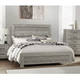 thumbnail image 3 of Modern Rustic Style Gray Finish California King Size Bed and 2x Nightstands Bedroom Furniture 3pc Set, 3 of 7