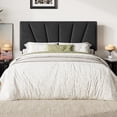 thumbnail image 2 of Amolife Full Size Platform Bed Frame with Adjustable Velvet Upholstered Headboard, Black, 2 of 8