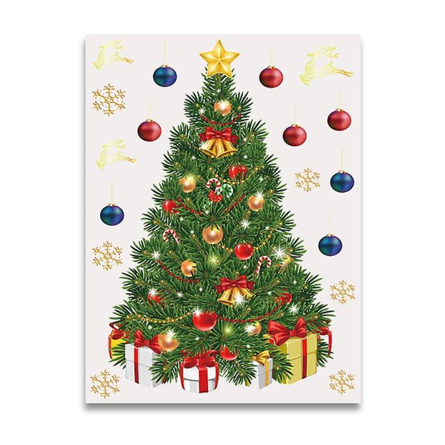 Pegatinas navideñas para ventanas, pegatinas navideñas para ventanas, pegatinas de PVC reutilizables y extraíbles para bricolaje