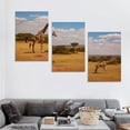 thumbnail image 4 of COMIO Wall Art Paintings Kenya East Africa Some Giraffe Masai Mara National Great Rift Valley Canvas Art Print wall Poster Artwork for living Room Bedroom Wall Decor 12''x16''X3 Panels, 4 of 4