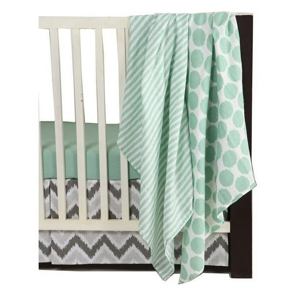 Bacati Ikat Dots / Stripes 4 Piece Crib Set