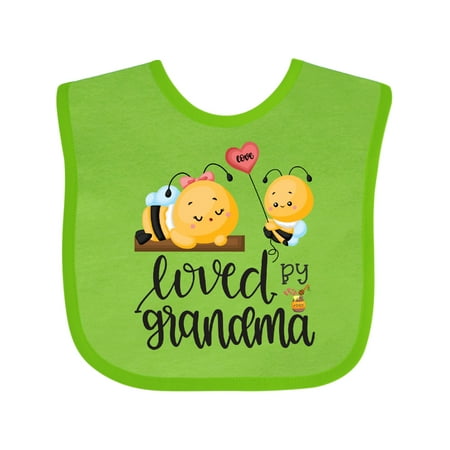 

Inktastic Bees Loved by Grandma Gift Baby Boy or Baby Girl Bib