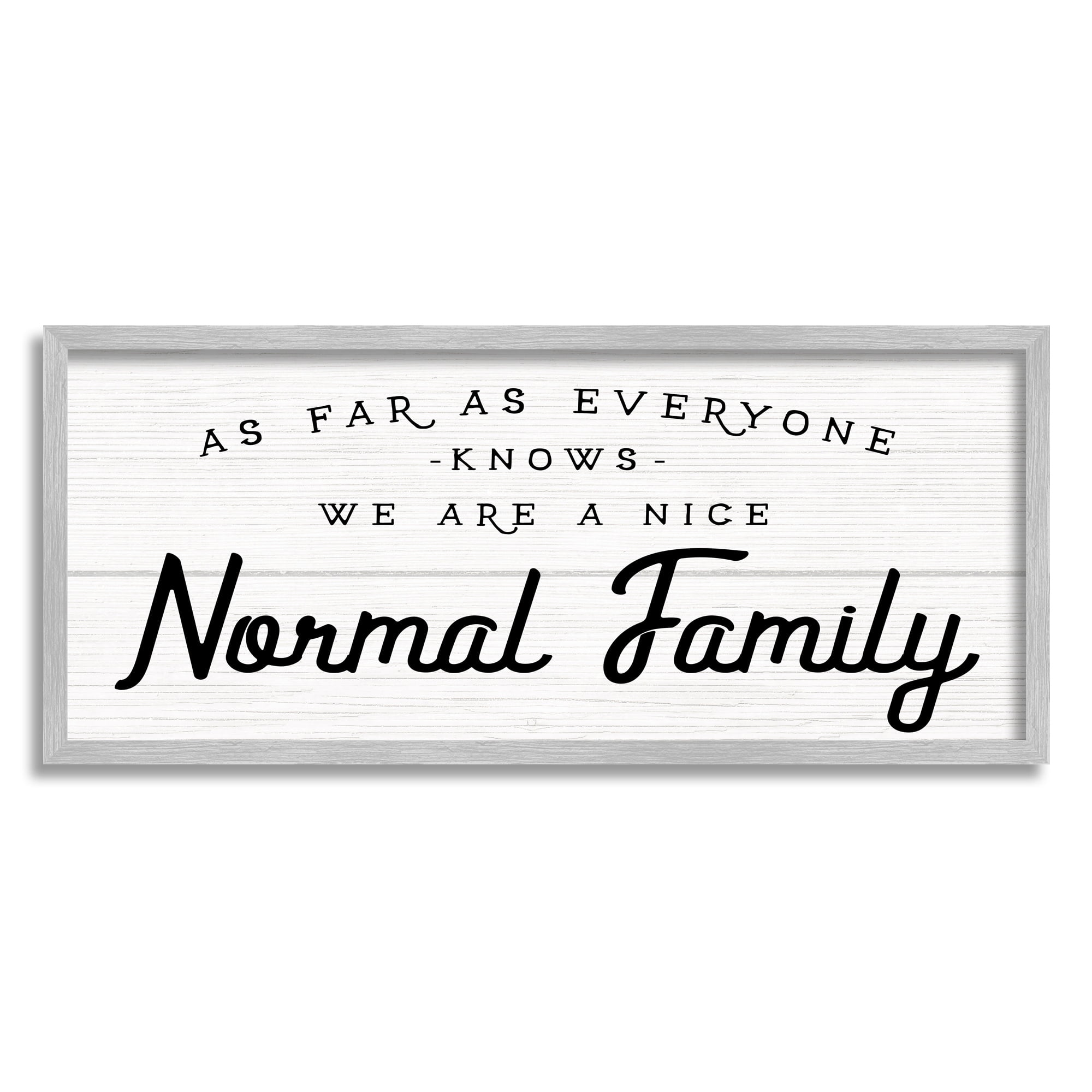 Stupell Industries Nice Normal Family Phrase Funny Motivational Phrase, 24 x 10, Design by Daphne Polselli