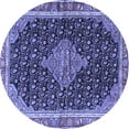 thumbnail image 1 of Ahgly Company Machine Washable Indoor Round Medallion Blue Traditional Area Rugs, 3' Round, 1 of 4