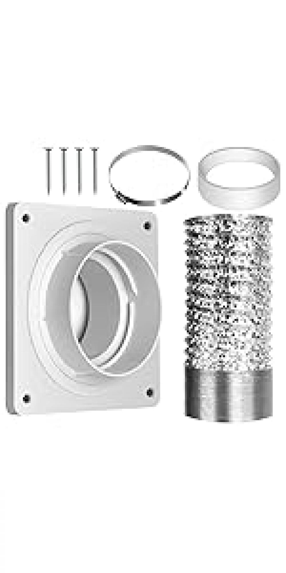 Dryer Vent Hose Connector Kit, Dryer Vent Wall Plate with Hose(4 inch 8 feet), Dryer Duct Connector with Quick Connect & Disconnect, Covers Area 7inch x 7inch, Fits 4 Inch