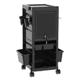 thumbnail image 4 of Lockable Hair Salon Trolley Cart with 2 Keys and Wheels, Rolling Cart Tool Trolley with 6 Trays & 3 Heat Resistant Holder, 4 of 9