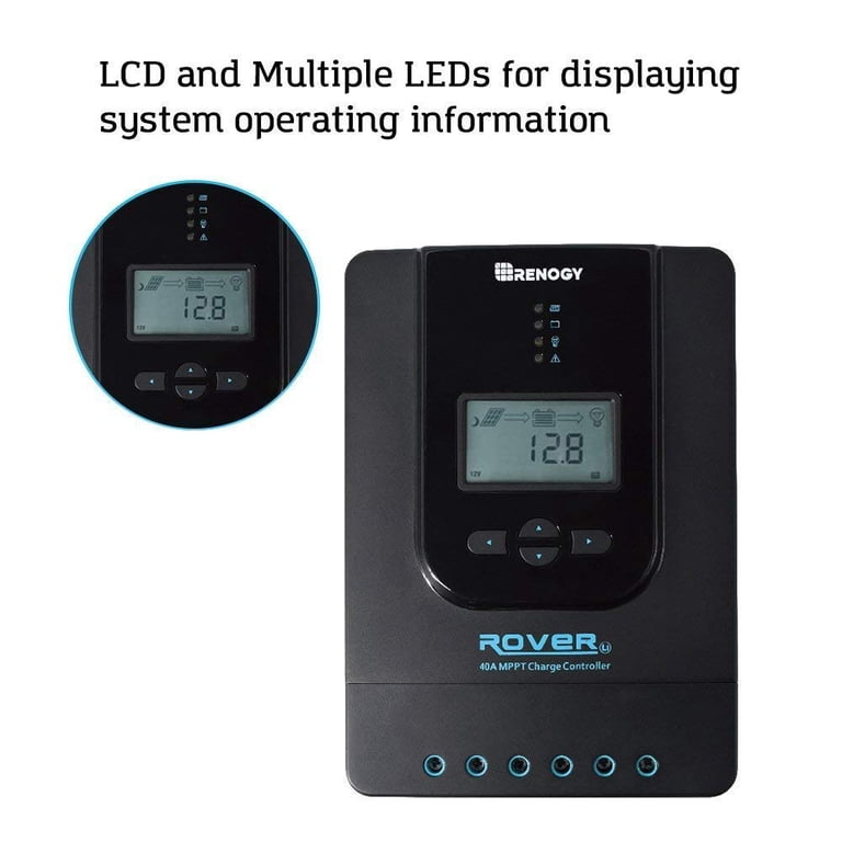 Renogy Rover 40A 12V/24V DC MPPT Solar Charge Controller for