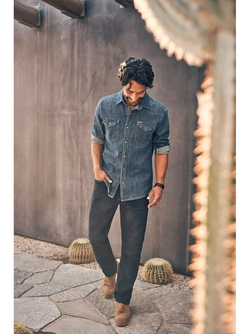 Wrangler men's Slim Fit Denim Shirt Western Style