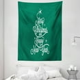 thumbnail image 1 of New Year Tapestry, Merry Christmas Calligraphy as Tree Simplistic and Monochrome Noel Design, Wall Hanging for Bedroom Living Room Dorm Decor, 60W X 80L Inches, Forest Green White, by Ambesonne, 1 of 2