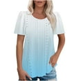 thumbnail image 1 of JMKQLZ Women's Spring/Summer Gradient Round Neck Sleeve Short Sleeve Top T-shirt, 1 of 7