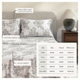 thumbnail image 3 of Great Bay Home Winter Floral Flannel Sheet Set - 100% Turkish Cotton - Double Brushed - California King, Toile - Grey, 3 of 6
