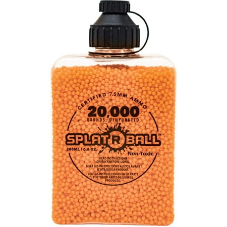 SplatRBall Orange Ammunition 20K rounds 7.5 mm bottle