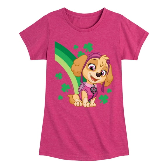 Nickelodeon - Paw Patrol - St. Patrick's Day - Skye with Clovers and A Rainbow - Toddler And Youth Girls Short Sleeve Graphic T-Shirt