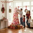 thumbnail image 2 of Gymax 6 FT Pre-Lit Christmas Tree Slim Pencil Xmas Tree w/ 392 Snow Flocked PVC Branch Tips, 2 of 10