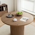 thumbnail image 3 of Rophefx 41.7" Solid Wood Round Dining Table with Handcrafted Relief Pedestal,Circle Dining Table,Walnut, 3 of 9