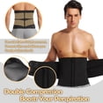 thumbnail image 4 of QRIC Sauna Waist Trainer for Men Long Torso Plus Size Sweat Belts Zipper Bones Workout Trimmer Neoprene Waist Cincher Body Shaper, 4 of 6