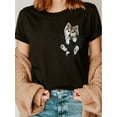 thumbnail image 1 of Dog Print Crew Neck T-Shirt, Casual Short Sleeve T-Shirt For Spring & Summer, Women's Clothing, 1 of 6