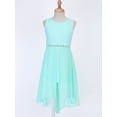 thumbnail image 5 of YEAHDOR Kids Girls Sleeveless Sparkly Rhinestone Summer Dress High-Low Hem Glittery Birthday Party Dress Mint Green 10, 5 of 7