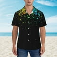 thumbnail image 4 of Daiia Night Rainbow Sparkles Hawaiian Shirt for Men Gentle Cotton Regular Short Sleeve Casual-3X-Large, 4 of 9