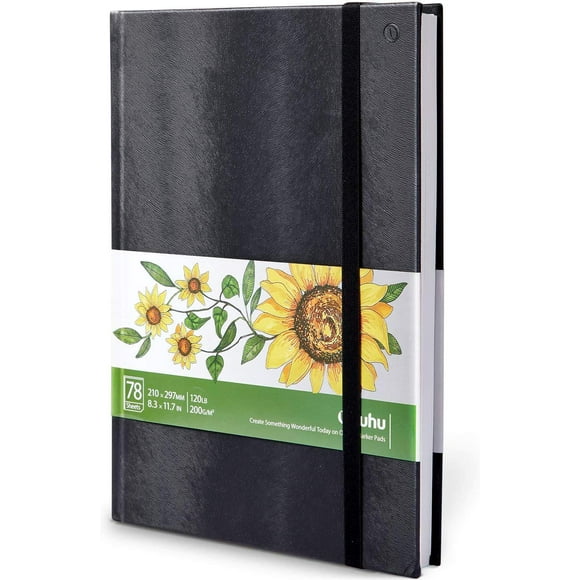 Bloc de papel con marcador Ohuhu para cuadernos de bocetos, 21 x 29,7 cm, 156 páginas