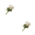 thumbnail image 2 of Destyer 1/2/3/5 Coffre-Fort et Réutilisables Mariage Boutonnière - Apparence Réaliste Large Épingle d'Application Fixation Broches Tissu Fleurs Vert 2PCS, 2 of 6