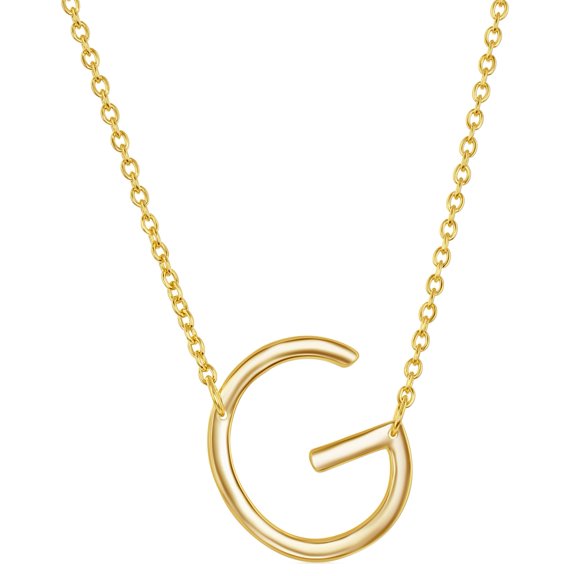 iJewelry2 Gold-plated Sterling Silver Sideways Letter G Initial Pendant Chain Necklace 18''