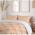 thumbnail image 6 of Ambesonne Abstract Duvet Cover Sets, Retro Style Circles Flower, 2-King, Pale Orange Vermilion, 6 of 7